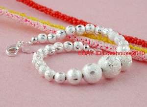 Nice S850 silver beads Curb Chain Cuff Bracelet bangle chain 7.5 L019 