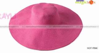 Women Lady Wide Brim Floppy Beach Hat Cap New 13 Colors  