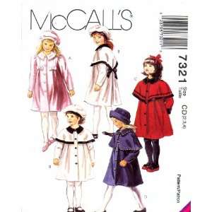  McCalls 7321 Sewing Pattern Toddler Girls Coat Detachable 