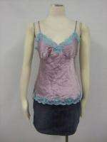 GOLD HAWK By GEREN FORD $103 Lavender Blue lace trim Tank Camisole 