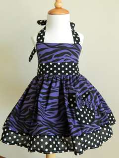 GIRLS MINNIE MOUSE ZEBRA PURPLE POLKA DOT DRESS  