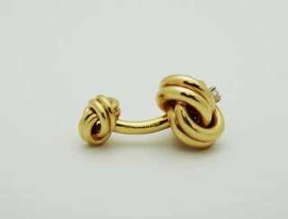 Cartier Double Knot 14K Yellow Gold Diamond Cufflinks  