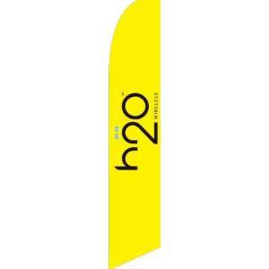 H2O Wireless Yellow 12 foot SUPER Swooper Feather Flag With Heavy Duty 