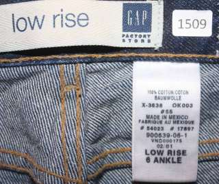 Gap Low Rise sz 6 Capri Womens Bermuda Long Shorts Blue Jeans Denim 