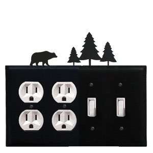 Monazite EOOSS 83 Bear and Pine Trees   Double Outlet, Double Switch 