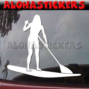 GIRL STAND UP PADDLE BOARD Vinyl Decal SUP Sticker H121  