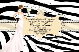 40 ZEBRA Bridal Shower Invitations & ENVELOPES  