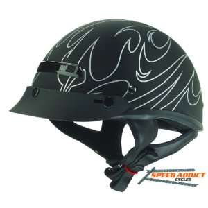  Zox Alto Matte Flame Half Shell Open Face Motorcycle 