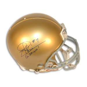   Theismann Autographed Notre Dame Proline Helmet Inscribed Go Irish