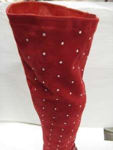 Womens Mona Mia Collezione New 5 in 1 Over the Knee Boots Red with 