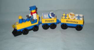   BIRTHDAY TRAIN CAKE TOPPER, ENGINEER MINIFIGURE,PRESENTS, GIFTS  