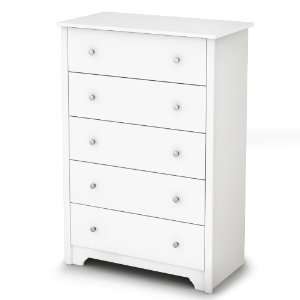  Vito Collection 5 Drawer Chest in Pure White Finish