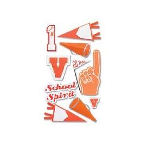  Pep Rally Orange School Spirit Dimensional Stickers 