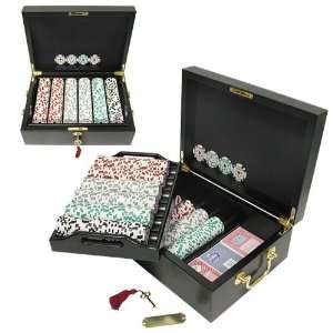  High Roller 500 Chip Poker Set with Mahogany Case Sports 