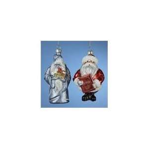   Santa Claus and Winter Warlock Glass Christmas Ornamen