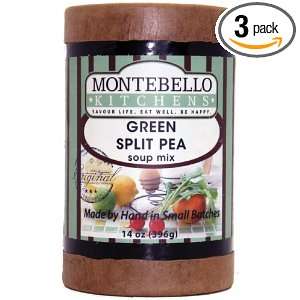 Montebello Kitchens Green Split Pea, 14 Ounce (Pack of 3)  