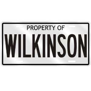  NEW  PROPERTY OF WILKINSON  LICENSE PLATE SIGN NAME 