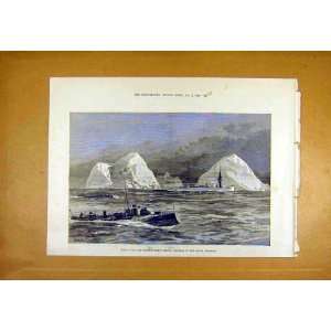  Hms Tyne Torpedo Boats Icebergs North Atlantic Sea 1890 