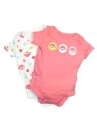 Baby Starters Baby girls Newborn Sock Monkey 2 Pack Bodysuit