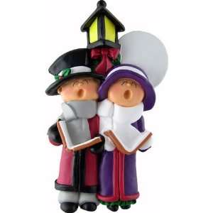  3252 Caroler Family of 2 Personalized Christmas Holiday 
