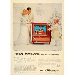  1955 Ad Big Color Television RCA Victor Christmas Tree 