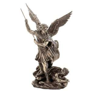 St. Michael the Archangel Slaying the Demon with Spear Sculpture 