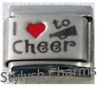 CHEER I LOVE TO CHEER RH Laser Italian Charm 9mm   1x S