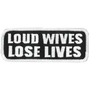  4 in x 1.5 in Patch   Loud Wives Lose Lives Electronics