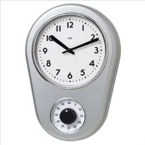 Bai Design BAI.280.SS Kitchen Timer Retro Modern Wall Clock in Silver 