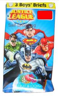 Fruit of the Loom DC Comics Justice League Boys Cotton Briefs 3 Pairs 