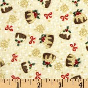   Fun Christmas Cakes Ivory Fabric By The Yard Arts, Crafts & Sewing