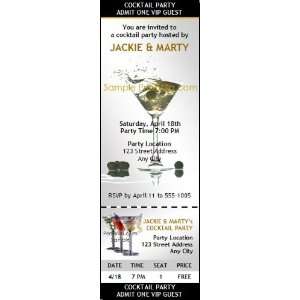 Cocktail Party Ticket Invitation Black