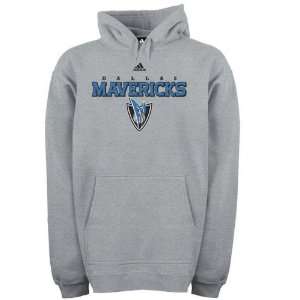  Dallas Mavericks Grey adidas True Fleece Hooded Sweatshirt 