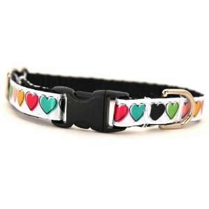    Colorful Hearts Puppy Collar Small 6 10, 3/8 wide