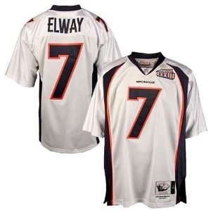 Mitchell & Ness Denver Broncos #7 John Elway White Throwback Football 