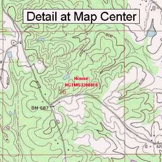   Topographic Quadrangle Map   House, Mississippi (Folded/Waterproof