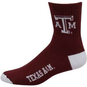  NCAA Texas A&M Aggies Maroon Team Logo Crew Socks Sports 