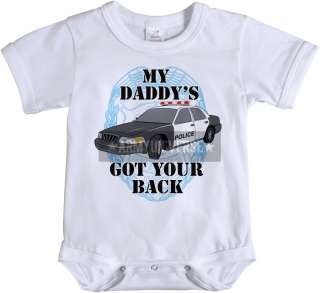 White Police Got Your Back One Piece Infant Bodysuit  