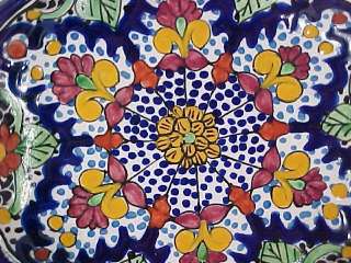   Mexican Pottery 8 Round Scalloped Plate Signed Talavera Ibarra  