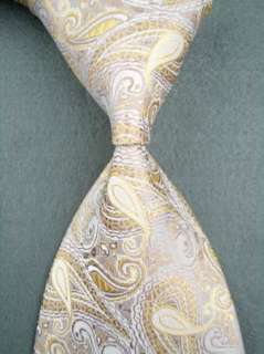 Yellow 100% New Silk Pattern WOVEN JACQUARD Mens Tie Necktie  