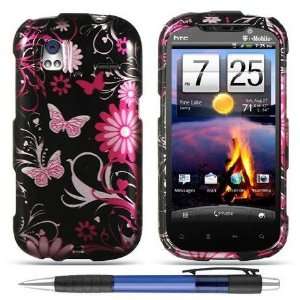  Flower On Black Design Protector Hard Cover Case for HTC Amaze 4G 