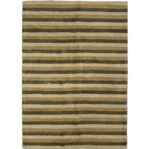  57 x 710 Beige Hand Tufted Wool Indo Gabbeh Rug 