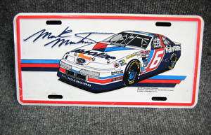 Mark Martin NASCAR #6 License Plate Metal  