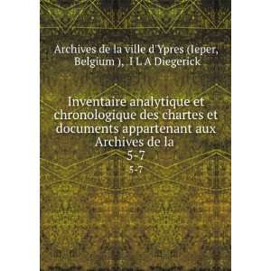   Diegerick Archives de la ville dYpres (Ieper  Books