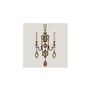 Fine Art Lamps 726850 3 Encased Gems 1 Light Wall Sconce in Gold with 