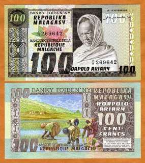 MADAGASCAR, 100 Francs ND (1974) P 63, UNC  