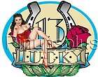 Lucky 13 Pinup Waterslide Guitar Decal, for smooth surfaces S472
