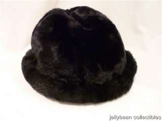 Vintage Black Faux Fur Ladies Hat 1940s   1950s   Oh So Chic  