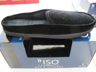 Mens Isotoner Slippers Comfort Foam Clog Indoor/Outdoor Corduroy Black 