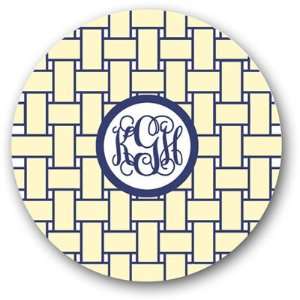   Basketweave Butter Interlocking Monogram) 